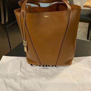 Authentic Chloe Brown Leather Tote Bag